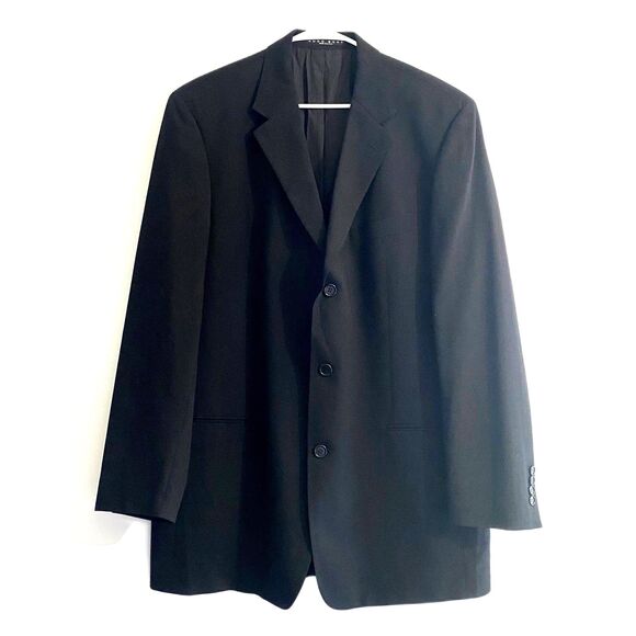 Hugo Boss Einstein Suit‎ Jacket 100% Virgin Wool Black Blazer Size 46L - Picture 1 of 5